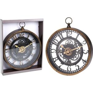 Orologio da Parete Industriale B2X - 26,5cm con Ingranaggi Neri Orologio da Parete Industriale B2X - 26,5cm con Ingranaggi Neri