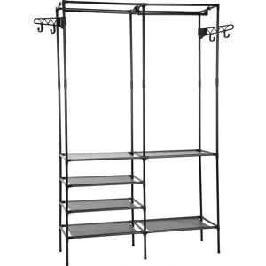 Fplus Stauraumlösungen - 108x36x170 cm Schwarzer Metall-Garderobenständer Fplus Stauraumlösungen - 108x36x170 cm Schwarzer Metall-Garderobenständer