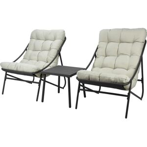 Ambiance Grey 3pc Garden Furniture Set - Patio Balcony Ambiance Grey 3pc Garden Furniture Set - Patio Balcony