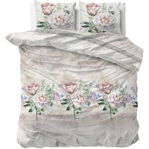 Sleeptime - Lovely Flower - Beige - 240x220 cm - dekbedovertrek Sleeptime - Lovely Flower - Beige - 240x220 cm - dekbedovertrek