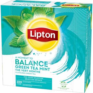 Lipton Thé Vert Menthe - 100 Sachets - Publicité Lipton Thé Vert Menthe - 100 Sachets - Publicité
