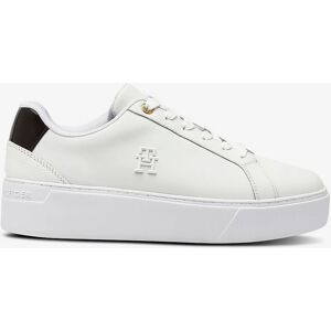 TOMMY HILFIGER TH PLATFORM COURT SNEAKER - Hvit Lær Sporty Lavprofil Sko TOMMY HILFIGER TH PLATFORM COURT SNEAKER - Hvit Lær Sporty Lavprofil Sko