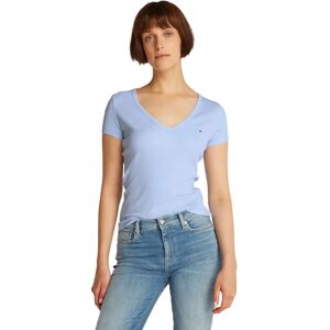 Tommy Hilfiger Essential Blauer V-Ausschnitt Baumwoll-T-Shirt Tommy Hilfiger Essential Blauer V-Ausschnitt Baumwoll-T-Shirt