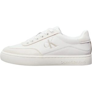 Calvin Klein Jeans Court Zapatillas de cuero blanco de caña baja - Zapatillas Calvin Klein Jeans Court Zapatillas de cuero blanco de caña baja - Zapatillas