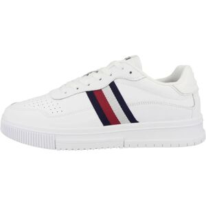 Încălțăminte din piele Supercup albă Tommy Hilfiger - Stil de viață casual Încălțăminte din piele Supercup albă Tommy Hilfiger - Stil de viață casual