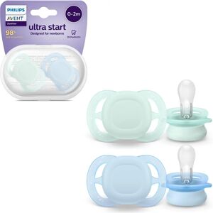 PHILIPS AVENT Ultra Start Smokk 0-2M Blå/Grønn - Smokk PHILIPS AVENT Ultra Start Smokk 0-2M Blå/Grønn - Smokk
