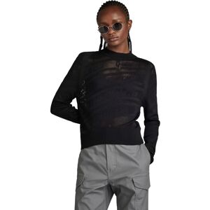 G-Star RAW Pointelle Text Stickad Tröja - Svart - XS Kvinna G-Star RAW Pointelle Text Stickad Tröja - Svart - XS Kvinna