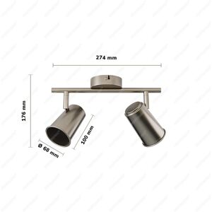 HOFTRONIC SMART Riga Slimme Plafondlamp - 2 Spots RVS HOFTRONIC SMART Riga Slimme Plafondlamp - 2 Spots RVS