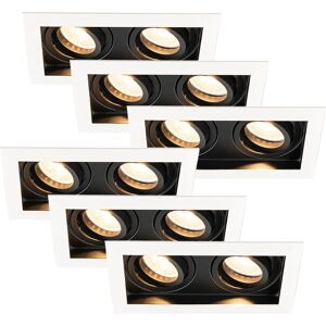HOFTRONIC Set van 6 Durham Inbouwspots Wit - GU10 - 5W - 400lm HOFTRONIC Set van 6 Durham Inbouwspots Wit - GU10 - 5W - 400lm