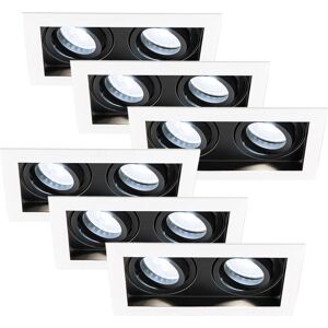 HOFTRONIC Set van 6 Vierkante Inbouwspots - Dimbaar GU10, 5W, 400lm HOFTRONIC Set van 6 Vierkante Inbouwspots - Dimbaar GU10, 5W, 400lm