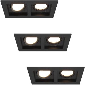 HOFTRONIC Fresno Inbouwspots - 2x GU10 - 4000K - Zwart HOFTRONIC Fresno Inbouwspots - 2x GU10 - 4000K - Zwart