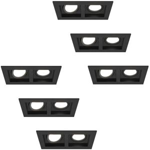 HOFTRONIC 6-delige Fresno Set Rechthoekige GU10 Inbouwspots - 6000K - 10W - IP20 HOFTRONIC 6-delige Fresno Set Rechthoekige GU10 Inbouwspots - 6000K - 10W - IP20