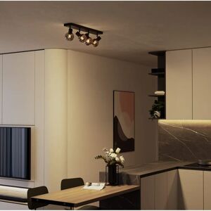 HOFTRONIC Zwarte Rookglas Plafondlamp met 4 Verstelbare Spots HOFTRONIC Zwarte Rookglas Plafondlamp met 4 Verstelbare Spots