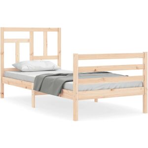 vidaXL Bed Frame - 90 x 190 cm Wooden Bed with Headboard - Bed Frame vidaXL Bed Frame - 90 x 190 cm Wooden Bed with Headboard - Bed Frame
