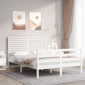 vidaXL White Small Double Wooden Bed Frame 120x190cm vidaXL White Small Double Wooden Bed Frame 120x190cm