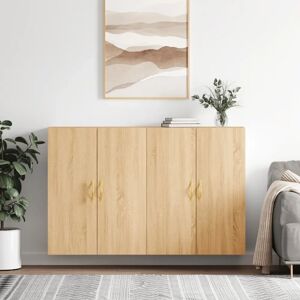 MAISONCHIC Sonoma Oak Wall Cabinet Set - 2 Pieces - Modern Storage Furniture MAISONCHIC Sonoma Oak Wall Cabinet Set - 2 Pieces - Modern Storage Furniture