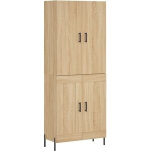 vidaXL Sonoma Oak Highboard - Engineered Wood & Metal - 69.5x34x180 cm vidaXL Sonoma Oak Highboard - Engineered Wood & Metal - 69.5x34x180 cm