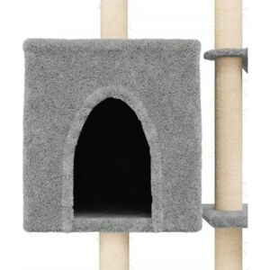 vidaXL Cat tree with sisal scratching posts 145 cm - light grey (172095) vidaXL Cat tree with sisal scratching posts 145 cm - light grey (172095)