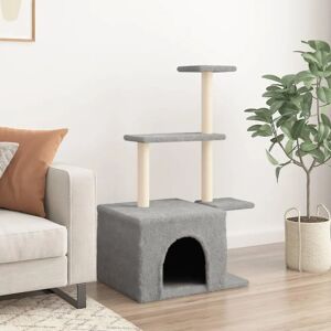 vidaXL Cat tree with sisal scratching posts 110 cm - light grey vidaXL Cat tree with sisal scratching posts 110 cm - light grey