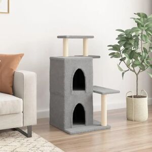 vidaXL Cat tree with sisal scratching posts and 2 houses 97 cm - light grey (172113) vidaXL Cat tree with sisal scratching posts and 2 houses 97 cm - light grey (172113)
