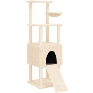vidaXL Cat tree with sisal scratching posts 153 cm - cream (172115) vidaXL Cat tree with sisal scratching posts 153 cm - cream (172115)