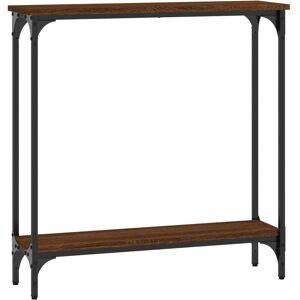 vidaXL Console Table Brown Oak 75x22.5x75 cm Engineered Wood - Console Table vidaXL Console Table Brown Oak 75x22.5x75 cm Engineered Wood - Console Table