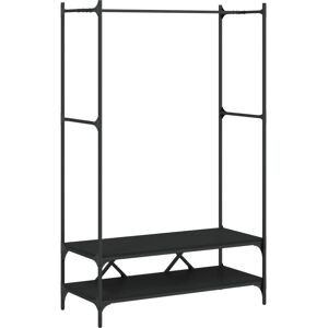 vidaXL Kleiderständer mit Regalen Schwarz - Kleiderständer vidaXL Kleiderständer mit Regalen Schwarz - Kleiderständer