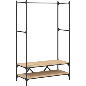 vidaXL Sonoma Oak Clothes Rack with Shelves - Clothes Rack vidaXL Sonoma Oak Clothes Rack with Shelves - Clothes Rack