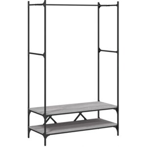 vidaXL Grey Sonoma Clothes Rack with Shelves - Clothes Rack vidaXL Grey Sonoma Clothes Rack with Shelves - Clothes Rack
