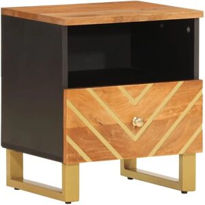 vidaXL Bedside Cabinet - Solid Mango Wood - Brown and Black - Nightstand vidaXL Bedside Cabinet - Solid Mango Wood - Brown and Black - Nightstand