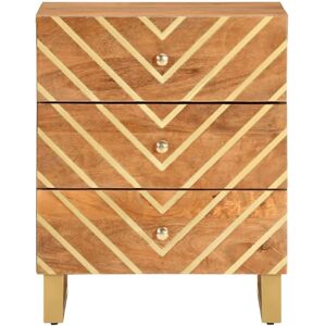 vidaXL Bedside Cabinet - Brown and Black Solid Wood Mango - Bedside Cabinet vidaXL Bedside Cabinet - Brown and Black Solid Wood Mango - Bedside Cabinet