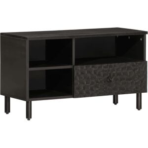 vidaXL TV Cabinet Black Solid Wood Mango - TV Cabinet vidaXL TV Cabinet Black Solid Wood Mango - TV Cabinet