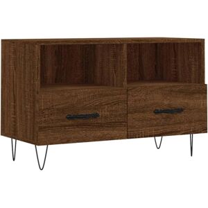 vidaXL TV Cabinet Brown Oak 80x36x50cm Engineered Wood - TV Cabinet vidaXL TV Cabinet Brown Oak 80x36x50cm Engineered Wood - TV Cabinet