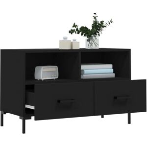 vidaXL 828973 Black Engineered Wood TV Cabinet - TV Unit & Stand vidaXL 828973 Black Engineered Wood TV Cabinet - TV Unit & Stand