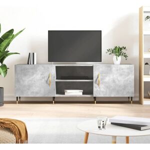 vidaXL Gray Concrete Engineered Wood TV Cabinet - TV Cabinet vidaXL Gray Concrete Engineered Wood TV Cabinet - TV Cabinet