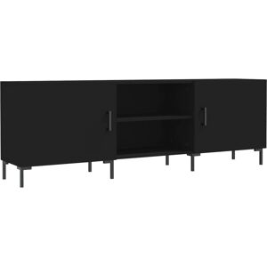 vidaXL Black Engineered Wood TV Cabinet - TV Console Media Sideboard vidaXL Black Engineered Wood TV Cabinet - TV Console Media Sideboard