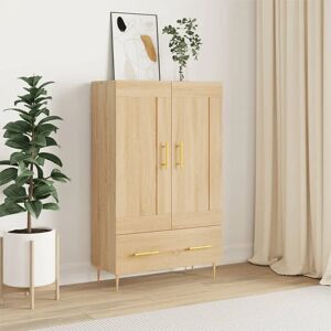 vidaXL Sonoma Oak Highboard - Engineered Wood & Metal - 69.5x31x115 Cm vidaXL Sonoma Oak Highboard - Engineered Wood & Metal - 69.5x31x115 Cm