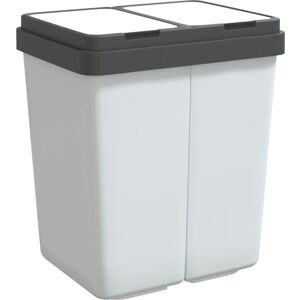 vidaXL Dual Bin White - Waste Recycling Basket 2x25L vidaXL Dual Bin White - Waste Recycling Basket 2x25L