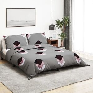 vidaXL Beddengoed Set Grijs 200x200 cm Katoen vidaXL Beddengoed Set Grijs 200x200 cm Katoen