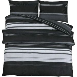 vidaXL Zwart-Wit Katoenen Dekbedovertrek Set vidaXL Zwart-Wit Katoenen Dekbedovertrek Set