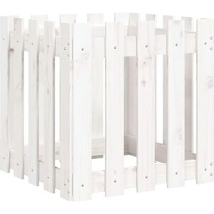 vidaXL Garden Planter White 50x50x50 cm Picket Fence Solid Pine Wood vidaXL Garden Planter White 50x50x50 cm Picket Fence Solid Pine Wood