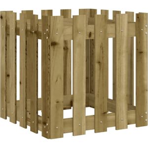vidaXL Garden Planter with Fence Design - 50x50x50 cm - Brown vidaXL Garden Planter with Fence Design - 50x50x50 cm - Brown