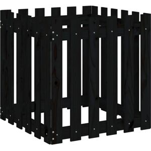 vidaXL Black Pine Garden Raised Bed with Fence - 60x60x60 cm vidaXL Black Pine Garden Raised Bed with Fence - 60x60x60 cm