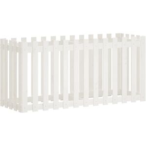vidaXL Garden Raised Bed with Fence - White 150x50x70 cm - Garden Bed vidaXL Garden Raised Bed with Fence - White 150x50x70 cm - Garden Bed
