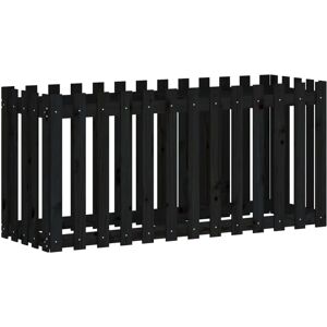 vidaXL Garden Raised Bed with Fence Design Black 150x50x70 cm - Garden Raised Bed vidaXL Garden Raised Bed with Fence Design Black 150x50x70 cm - Garden Raised Bed