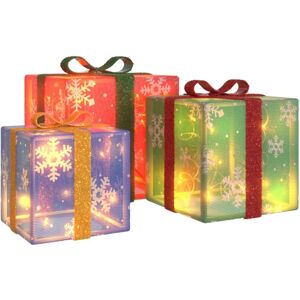 vidaXL Lighted Christmas Boxes - 3 pcs, 64 LEDs, Multicolour - Christmas decoration boxes vidaXL Lighted Christmas Boxes - 3 pcs, 64 LEDs, Multicolour - Christmas decoration boxes