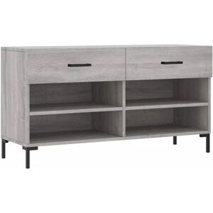 vidaXL 102x35x55 cm Grey Sonoma Shoe Bench - Shoe Storage vidaXL 102x35x55 cm Grey Sonoma Shoe Bench - Shoe Storage