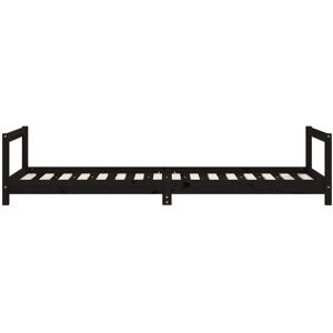 vidaXL Kids Bed Black Solid Pine Wood - Kids Bed vidaXL Kids Bed Black Solid Pine Wood - Kids Bed