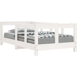 vidaXL Kids Bed White 70x140 cm Wooden Bed Frame - Kids Bed vidaXL Kids Bed White 70x140 cm Wooden Bed Frame - Kids Bed