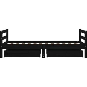 vidaXL Kids Bed Frame with Drawers Black 80x200 cm - Kids Bed vidaXL Kids Bed Frame with Drawers Black 80x200 cm - Kids Bed